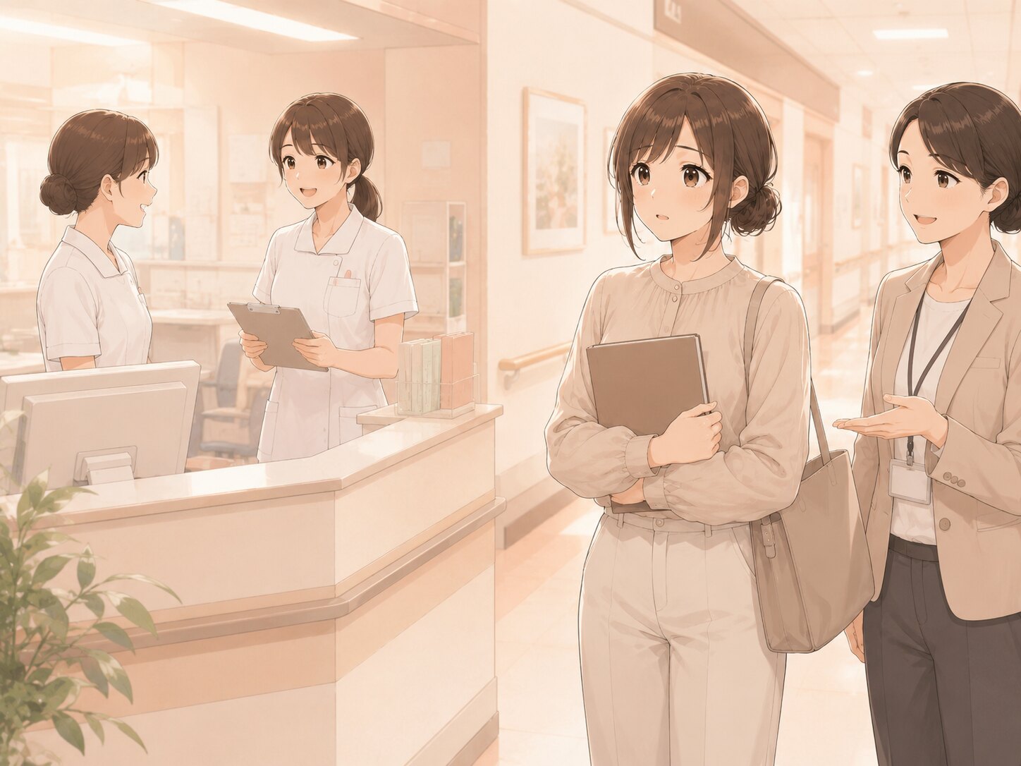 転職前の病院見学でスタッフ同士の関係を見る若手看護師