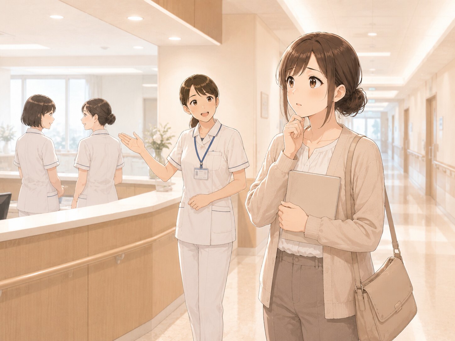 転職前に病院見学で職場の雰囲気を確認する若手看護師