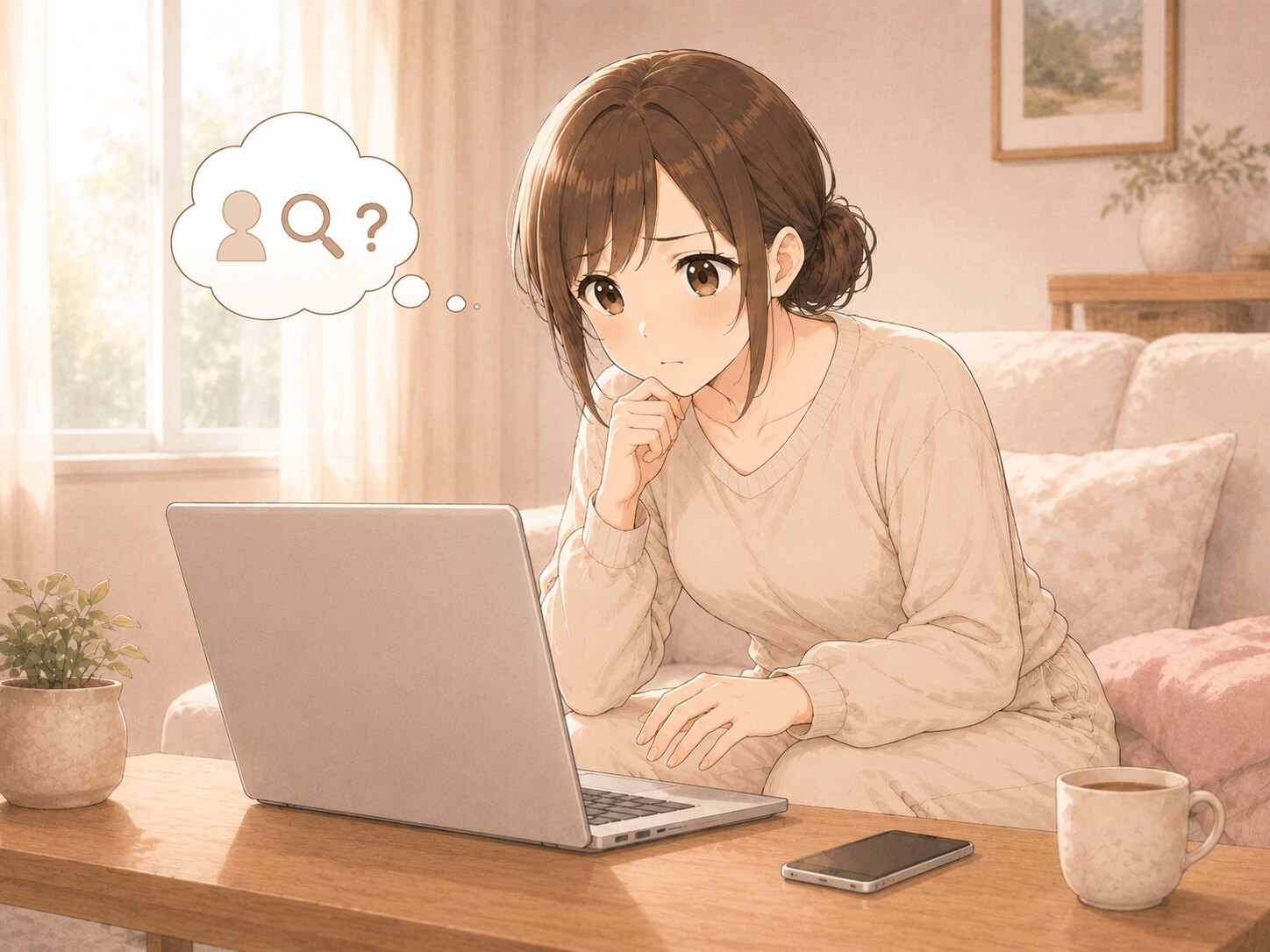 自宅で看護師転職サイトへ登録する若手看護師