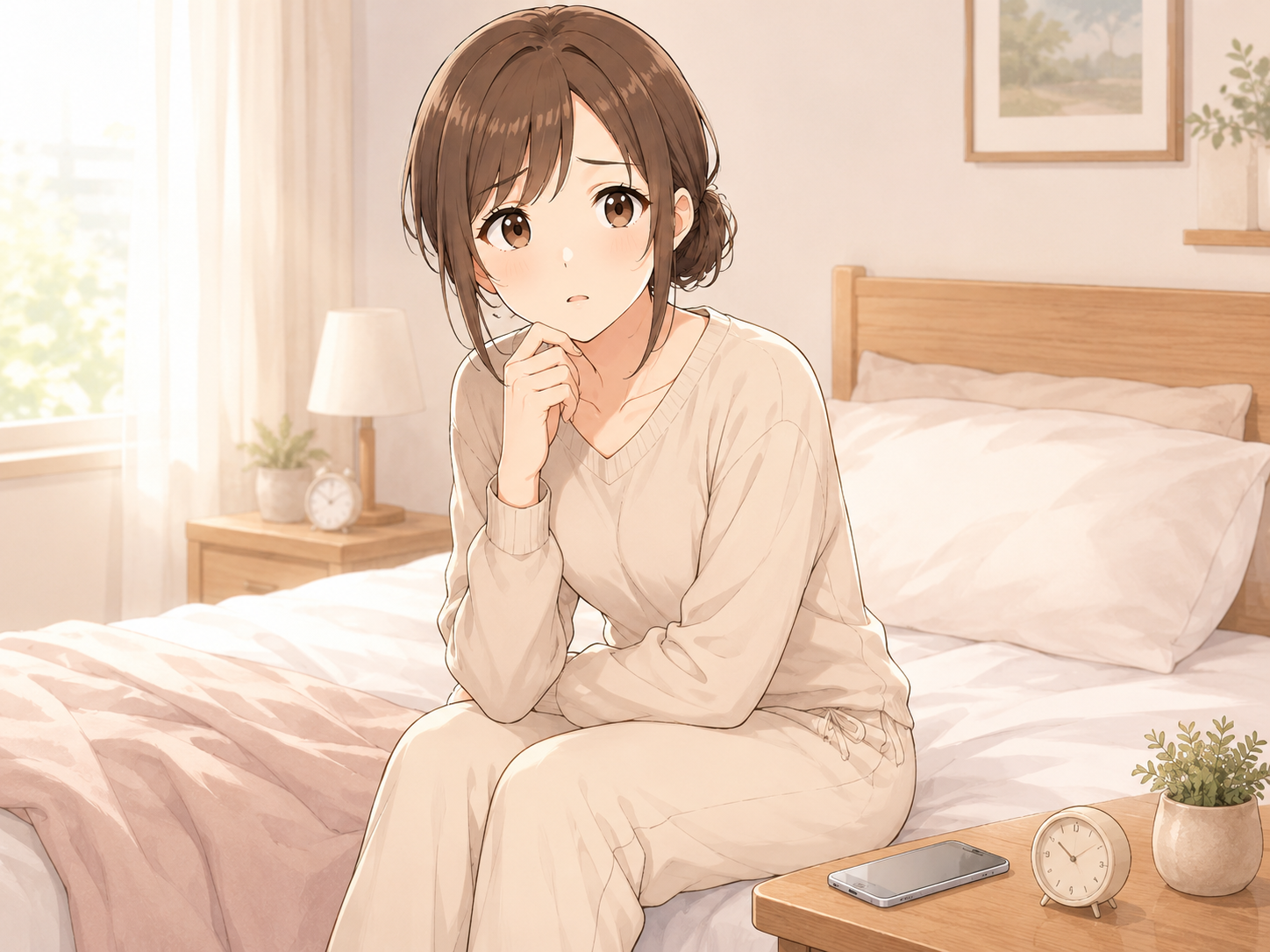 休日の朝、自室にいても仕事を思い出して緊張する新人看護師