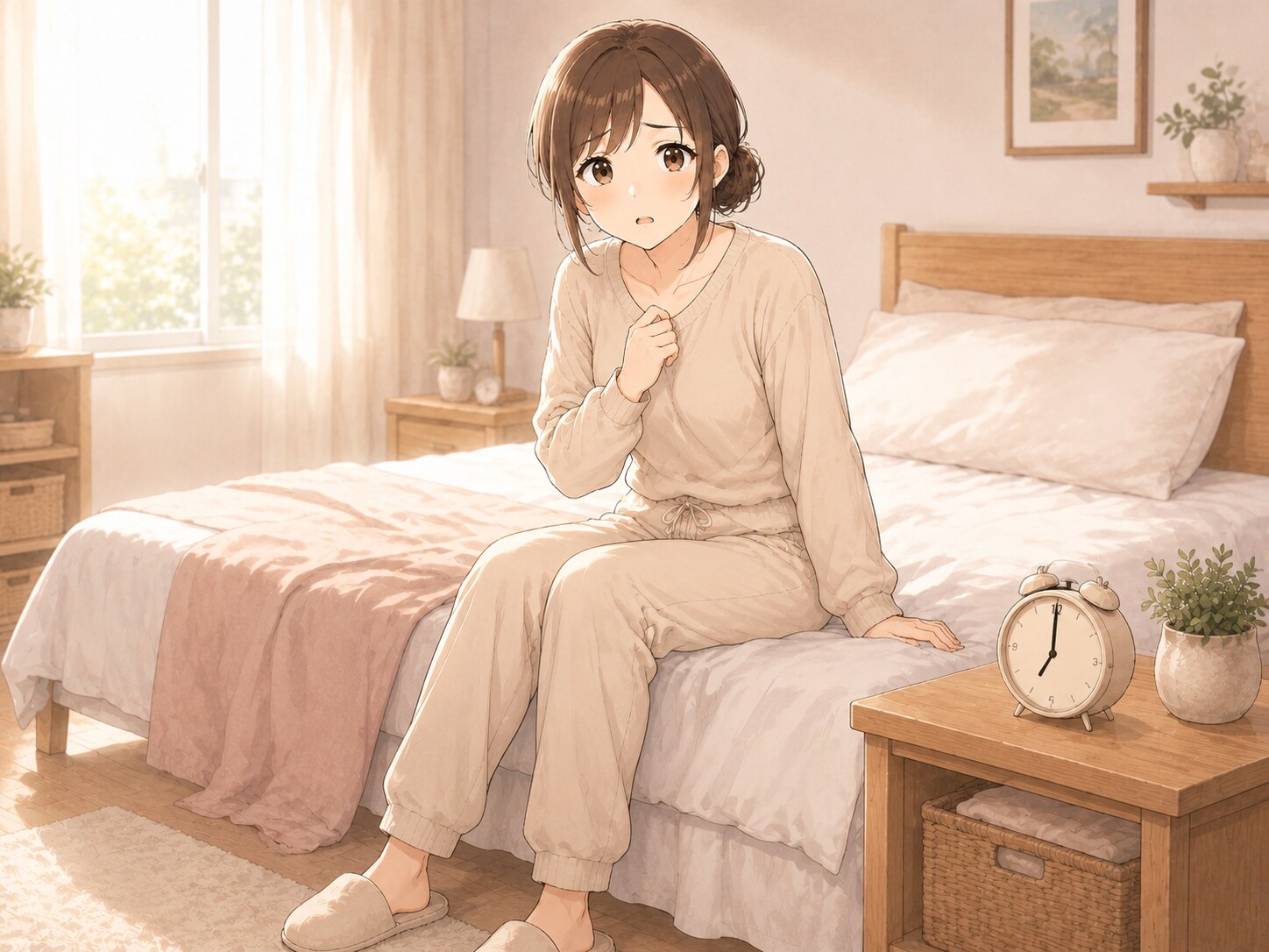 心身の限界に近づいている新人看護師のイメージ