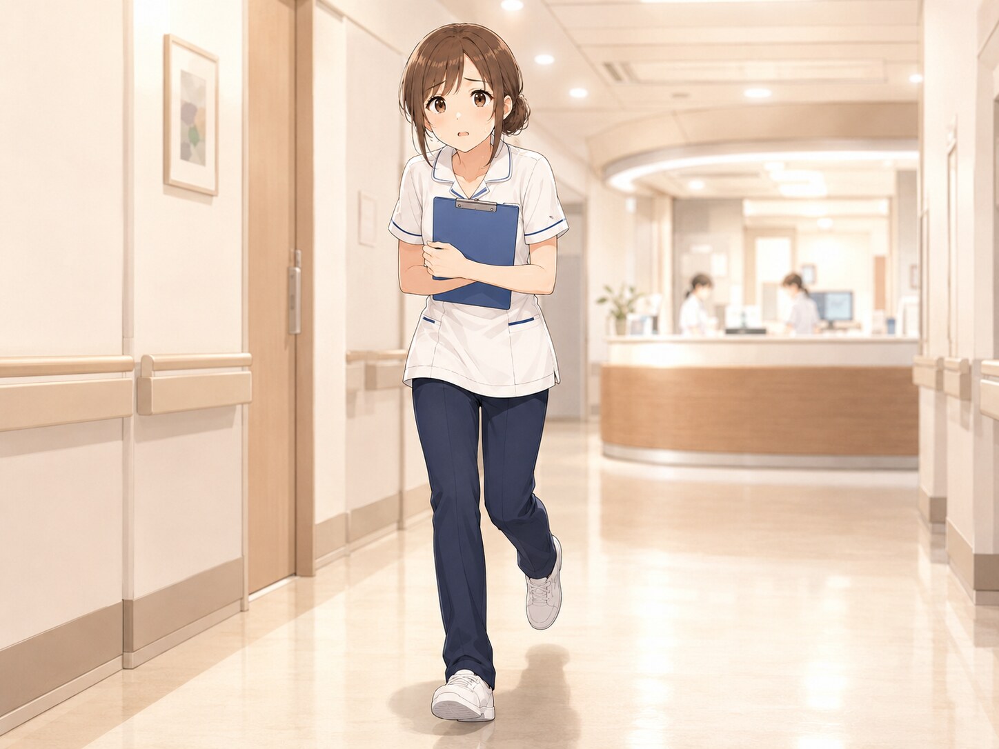仕事中の限界サインに悩む新人看護師のイメージ