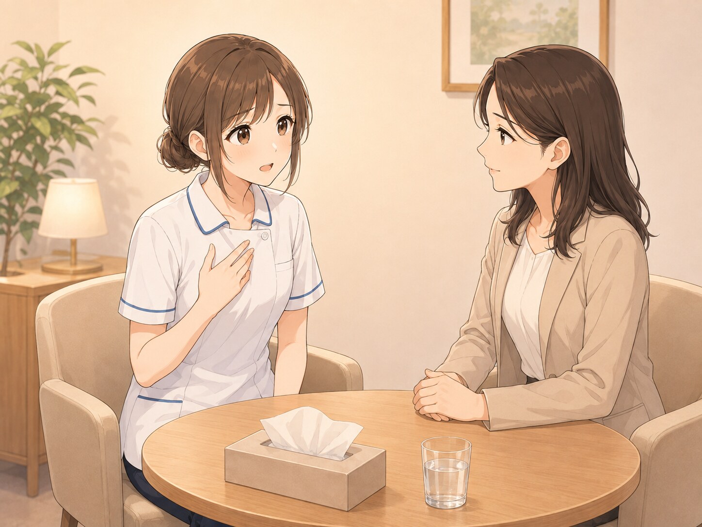 壊れる前に相談先を考える新人看護師のイメージ